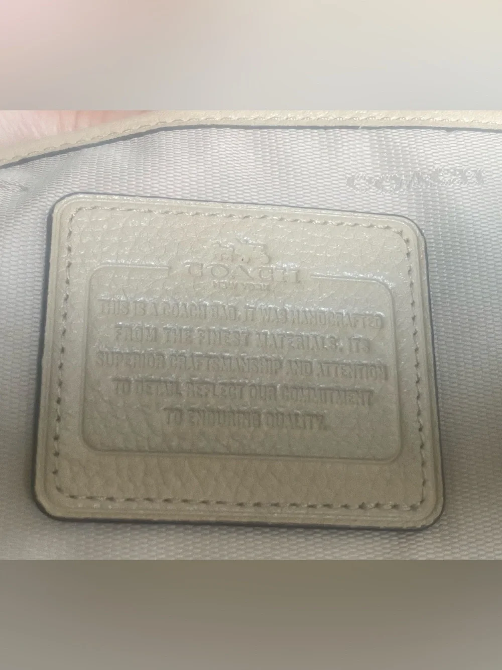 Coach Pebbled Leather Tote in Light Taupe EUC